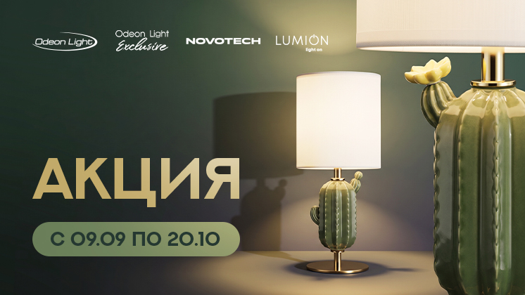 АКЦИЯ на товары брендов ODEON LIGHT, LUMION и NOVOTECH.