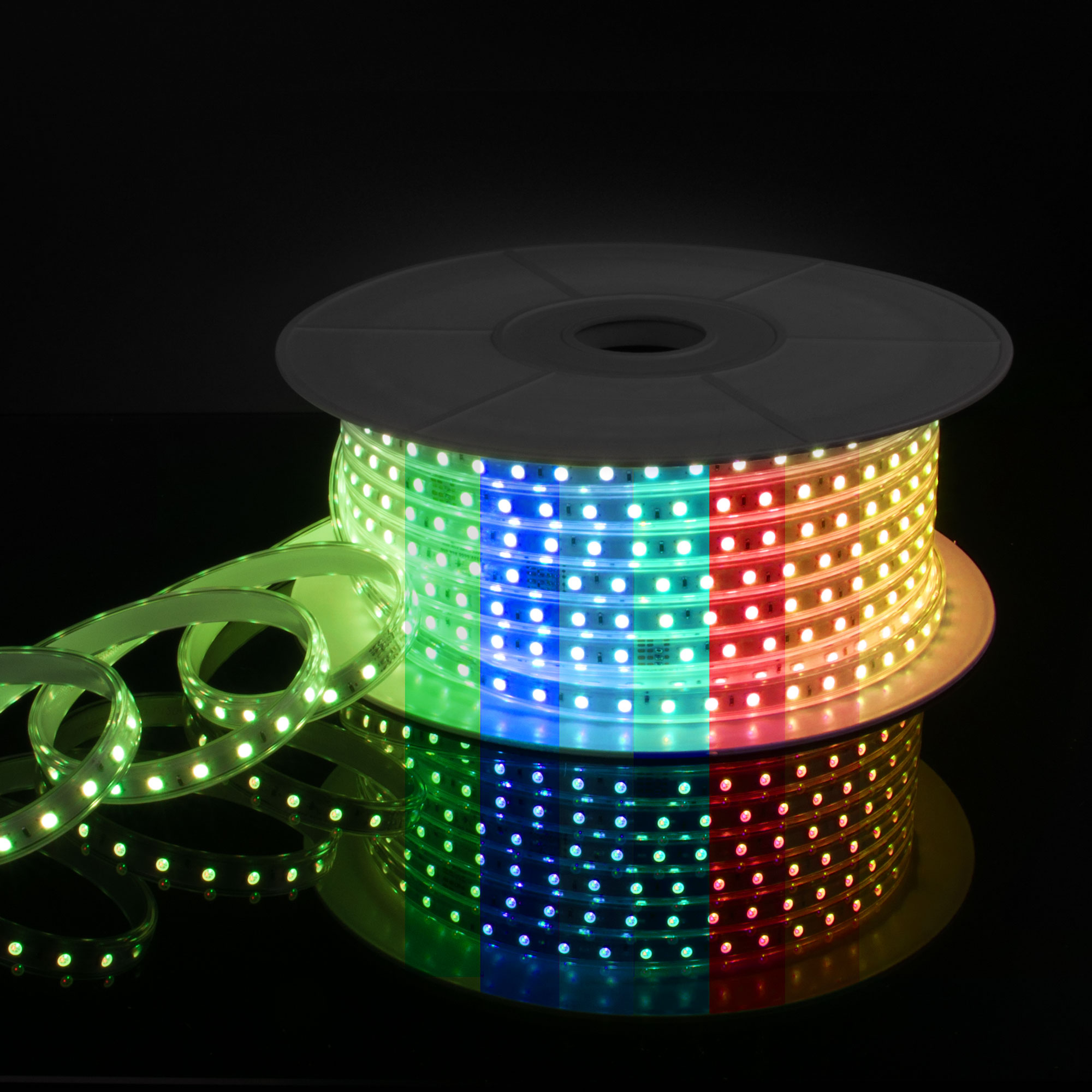 LED лента Elektrostandard LS002 220V RGB Лента светодиодная 220V 11W 60Led 5050 IP65 мульти, 50 м (LS002 220V RGB) a053641
