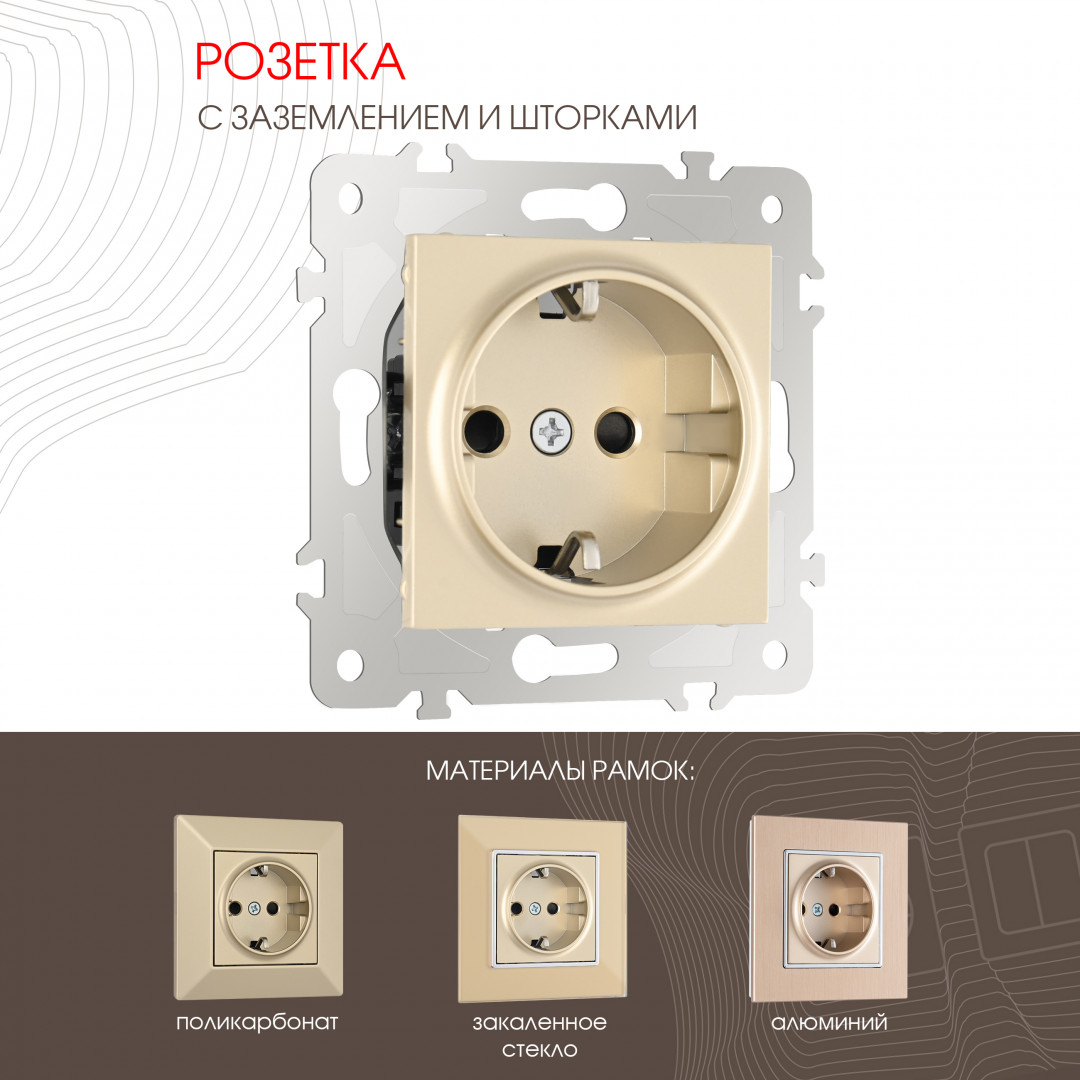 Розетка Arte Milano Am-203 203.40-1.shampan