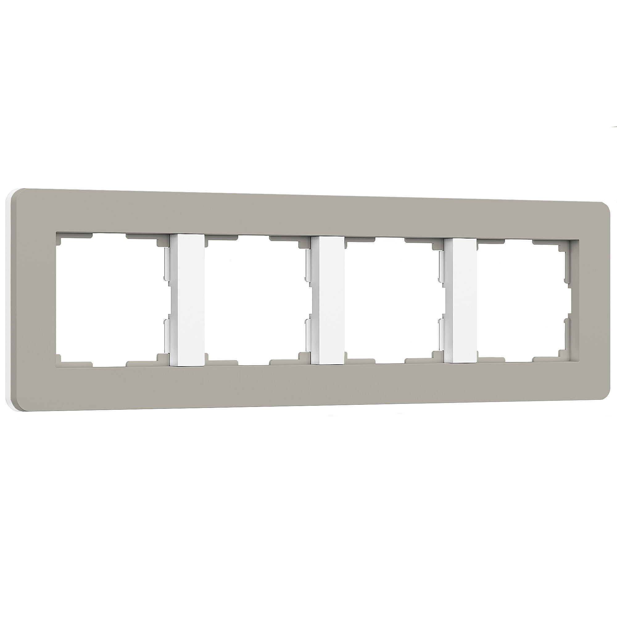 Рамка Werkel Split дымчатый/белый, soft-touch W0043067/ Рамка на 4 поста Split (дымчатый/белый, soft-touch)