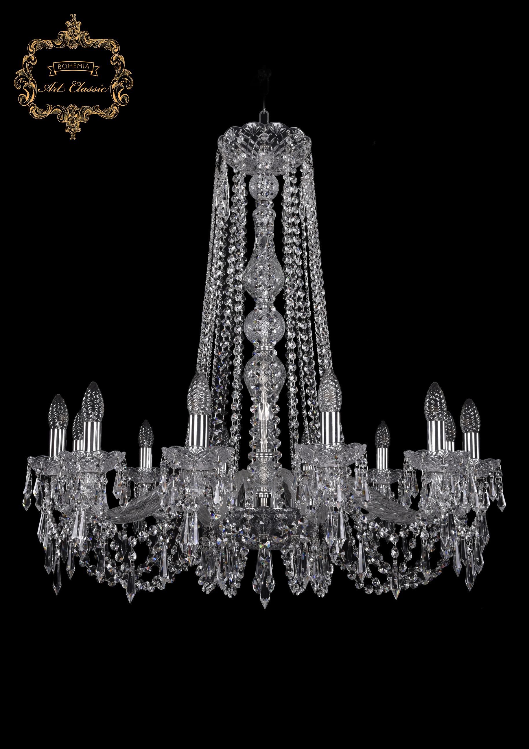Подвесная хрустальная люстра 11.23 Art Classic 11.23.12.300.h-87.Cr.Dr