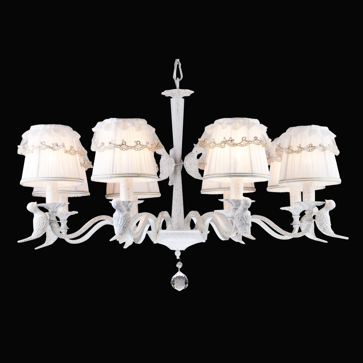 Люстра с птичками Oriole ORIOLE 70011-8C WHITE GOLD Natali Kovaltseva